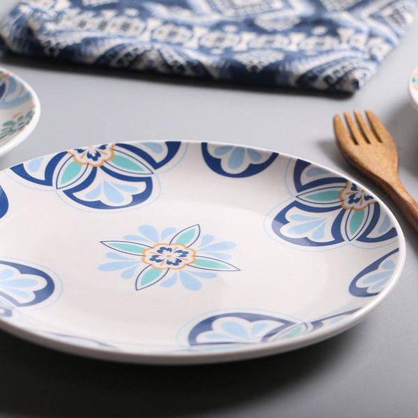 

dishes & plates retro ceramic steak home restaurant western dessert pasta breakfast round creative non-slip