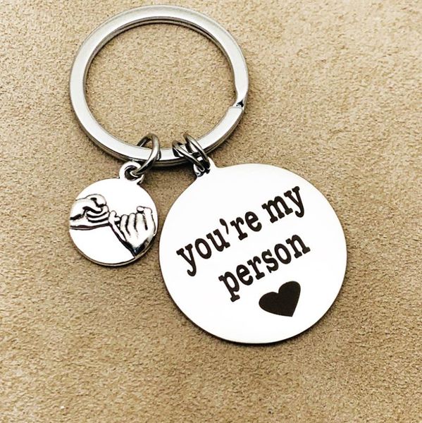 Gravierter Schlüsselanhänger für beste Freundin, Geschenke „You Are My Person“, Schlüsselanhänger, Freundschaftsgeschenke für ihn, sie, Frauen, Männer, Teenager, Mädchen