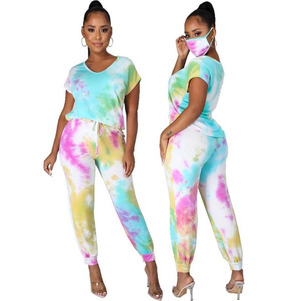 

women's tracksuits 2021 sports suit fashion printed leisure t-shirt pants two-piece european and american clothing, Gray