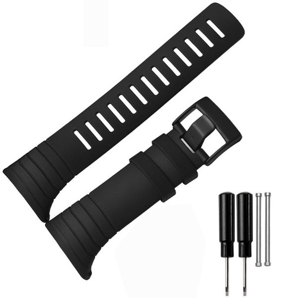 Suunto Core серии Watchband черный резиновый ремешок высокого качества силиконовый браслет мужские часы аксессуары