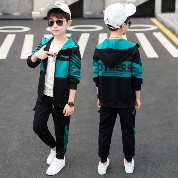 

set spring wear and autumn 2020 new children's sports boys' fashion cloth, White