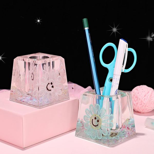 

other clocks & accessories creative oil drop liquid hourglass pen holder decorative gift student deskstorage insert office stationery