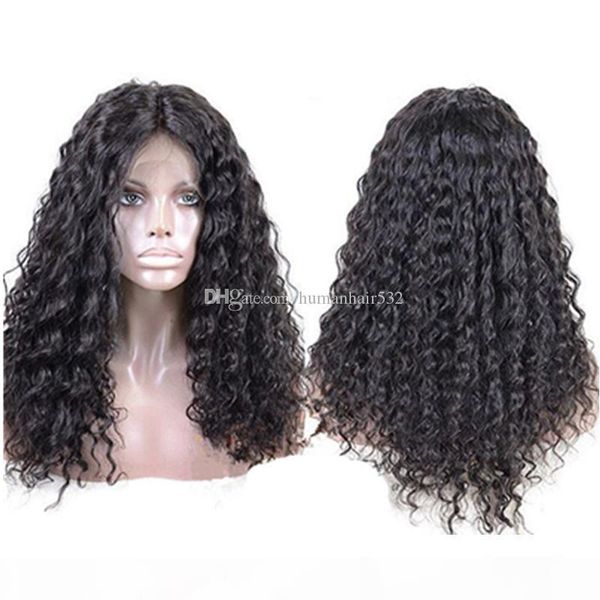 

deep wave lace front wigs brazilian full lace human hair wigs for black women lace front human hair wigs, Black;brown
