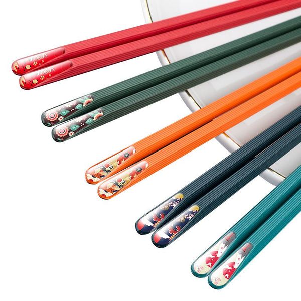 

24cm high-end and easy to clean japanese style pointed chopsticks non-slip anti dinner sushi sticks for family ls d426