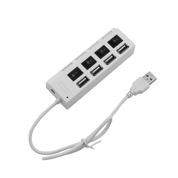 

hubs 4 ports multiple usb2.0 hub splitter adapter high speed for pc lapcomputer plug and play with on/off switch
