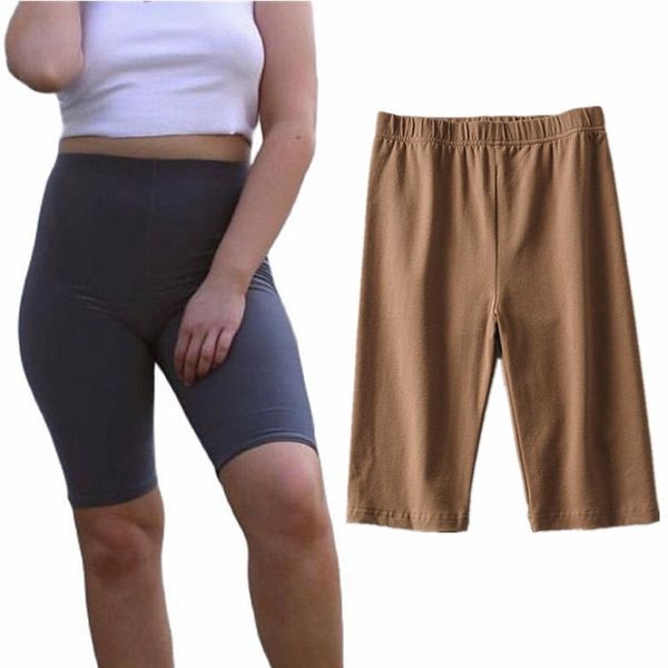

women's shorts summer solid color cotton skinny women cycling fitness base bottom female sports casual tight-fitting short pants, White;black