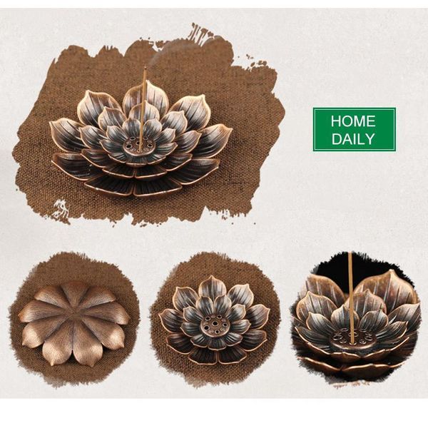 

1pc lotus incense holder back incense burner stick incense holder home buddhist decoration coil lotus burner jllnsf