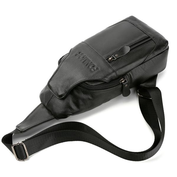 

2019 genuine leather men's chest bag retro bag head layer leather messenger bag