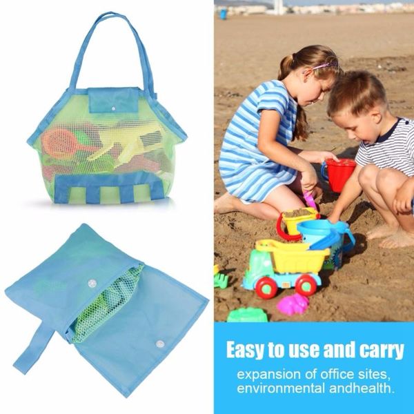 

diaper bags 2021 portable beach bag kids toy foldable children mesh pouch basket carrying nylon oxford cloth