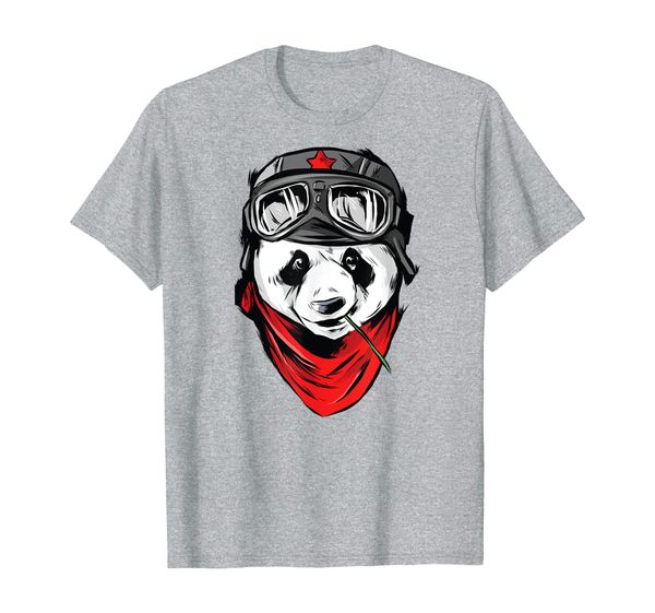 

cute panda bear wearing steampunk aviator goggles t-shirt, White;black