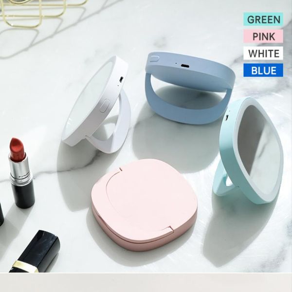 

compact mirrors 1pc led light makeup mirror ladies with lamp creative candy color vanity portable home cosmetic