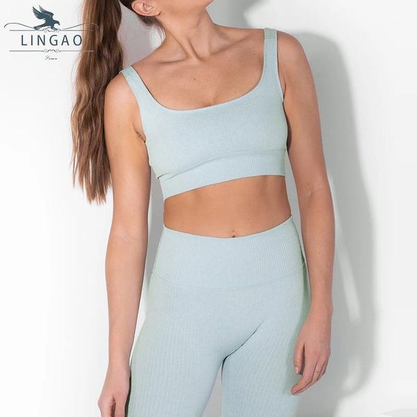 

yoga outfit seamless set sport suits women fitness gym sportswear shirts high waist running girl leggings workout pants female bras