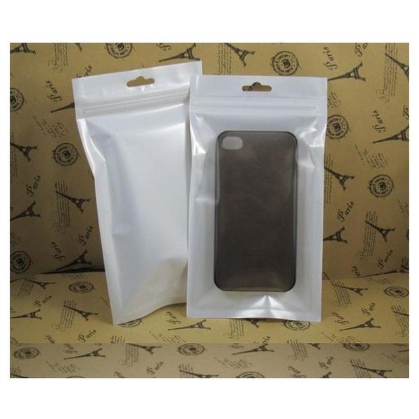 

10*18cm white/clear self seal zipper plastic retail packaging poly bag zip lock bag retail package w/ hang hole for jllhhu insyard