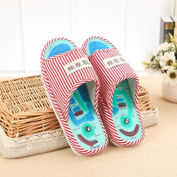 

slippers 2021 acupuncture foot massage health shoe shiatsu magnetic sandals healthy feet care magnet shoes women, Black