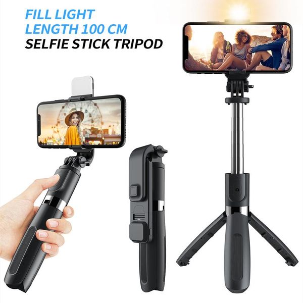 

selfie monopods l02s stick tripod wireless bluetooth selfstick with fill light remote shutter handheld gimbal for smartphone