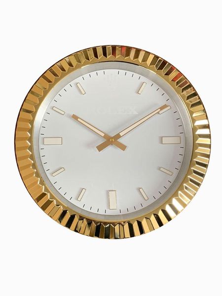 Relógios de parede 3D Luxo Gold Watch Home Decor Metal Silencioso Grande Relógios Relógio Decorações De Sala Decorações Gift Zegary com logotipo