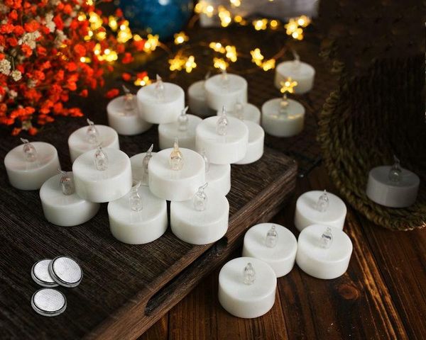 

strings pack of 24 led candle lamp remote or not battery powered tealight flickering bougie anniversary home party bar xmas decor-amber