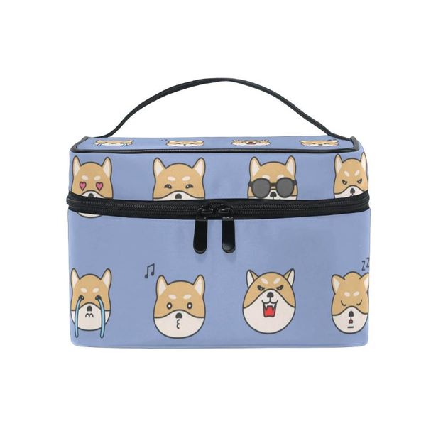 

fengju cosmetic bag portable travel organizer hanging toiletry case storage tote for girls woman shiba inu dogs