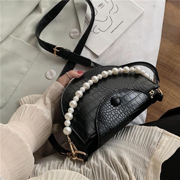 

shoulder bags fashion women's designer luxury beaded handbag pu leather women handbags crocodile pattern bag