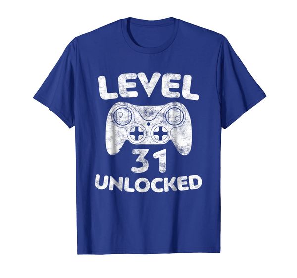 

level 31 unlocked t-shirt 31st video gamer birthday gift, White;black