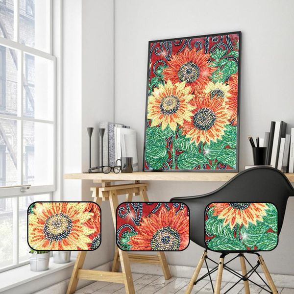 

diamond painting 5d diy special shaped sunflower embroidery mosaic craft kit home decoration gift for living room bedroom