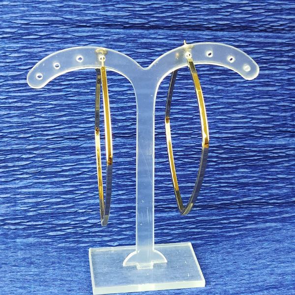 

big hoop earrings shape charming retro popular exaggerated trendy square gift hip-hop ins in-blog show party bling gold 003, Golden;silver