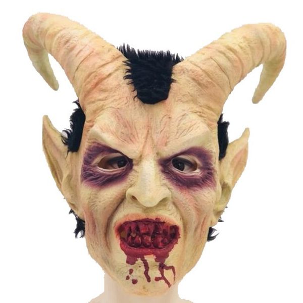 Koyu Lucifer Cosplay Maskesi Cadılar Bayramı Partisi Korku Maskeli Top Maskeleri Her iki Erkek Kadınlar için Lateks Mascherine Jun1663Ke