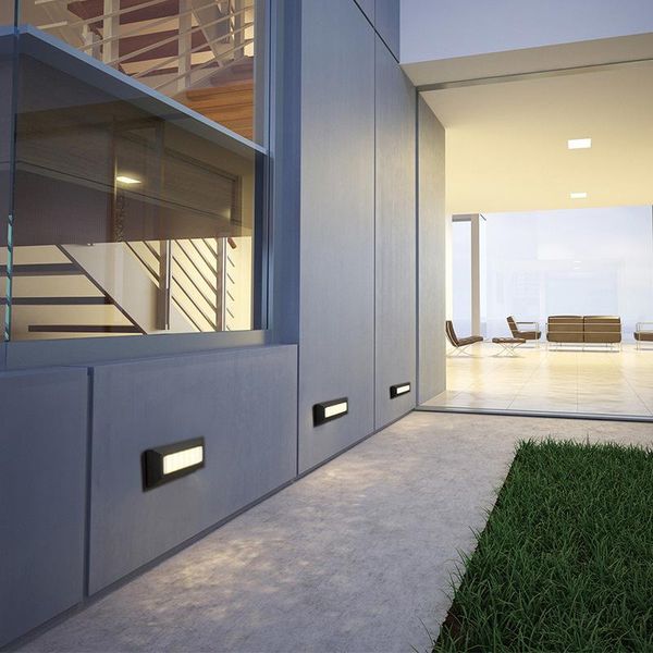 

outdoor 6w led step light ip65 aluminum embedded staircase corner lamp waterproof recessed wall stair lamp footlight