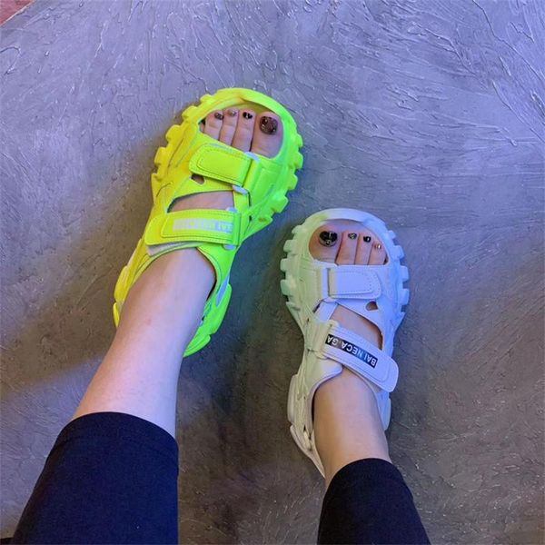 

sandals european station flat women's summer 2021 wild fashion platform sports casual, Black