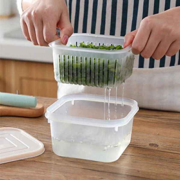 

storage bottles & jars food preservation box fruit sealing square drain