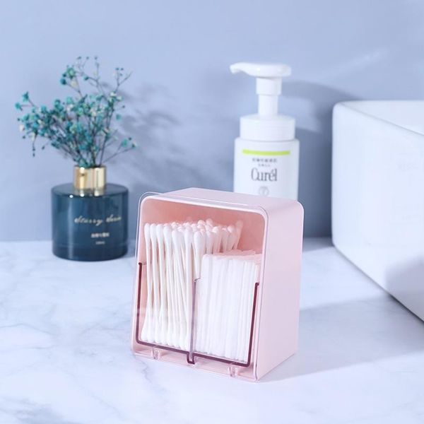 

storage boxes & bins cotton pad box swab double compartment home office with cover container desk sundries organizer stationery