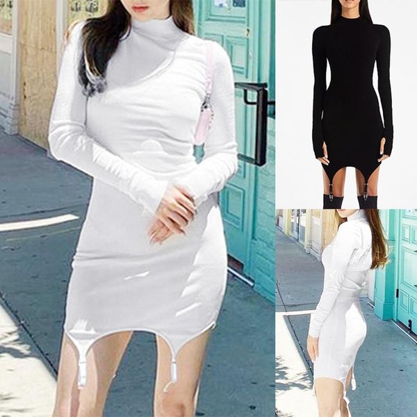 

casual dresses kili crochet socks bodycon women dress high neck long sleeve mini club party, Black;gray