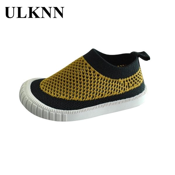 

ulknn slip-on mesh color match kintting shoes for children boys and girls tide breathable anti-slippery soft sole kids shoes x0703, Black;red