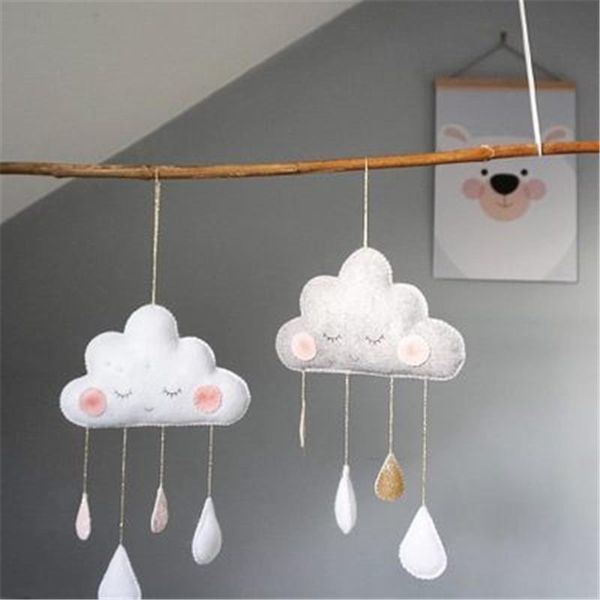 

nordic cloud felt raindrop pendant kids room decoration cloud smiles wall hanging ornament children tent decoration p props