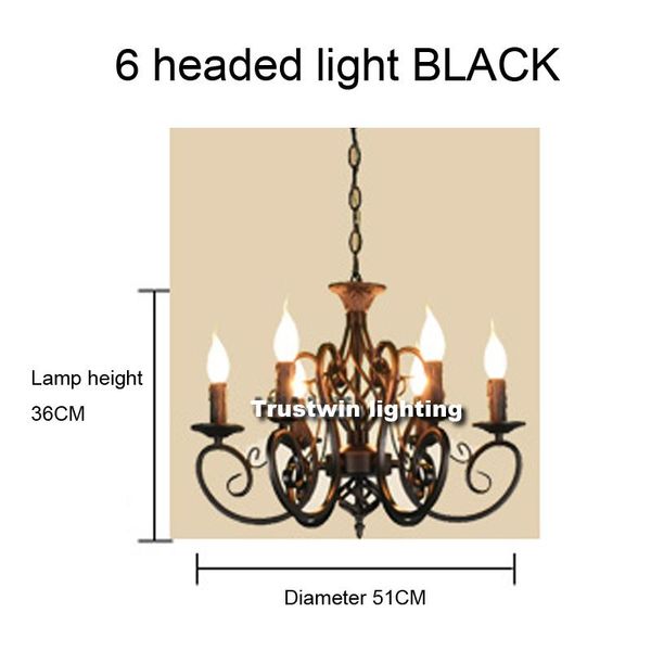 

american european classic led chandelier light 6 8 arms hanging chain black blue bronze iron chandelier light led bulbs e14
