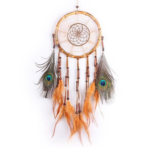 

handmade dream catcher net with feathers wall hanging dreamcatcher craft gift christmas decoration for home -65cm
