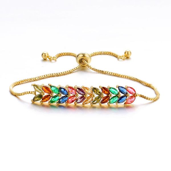 

link, chain bettyue colorful cubic zircon adjustable charming bracelet for female fashion party delicate jewelry distinctive gift, Black