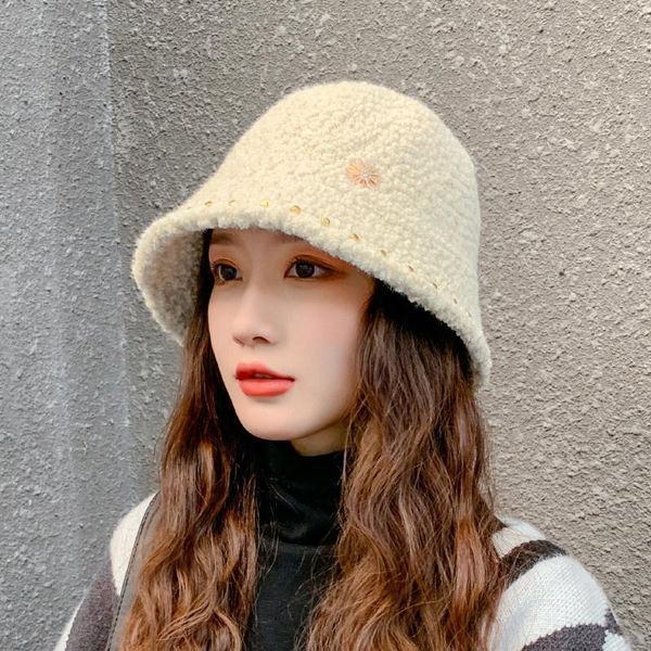 

winter bucket hat wool thick warm cap women french wool fedora hat lady panama outdoor hiking knitted fisherman h123, Blue;gray