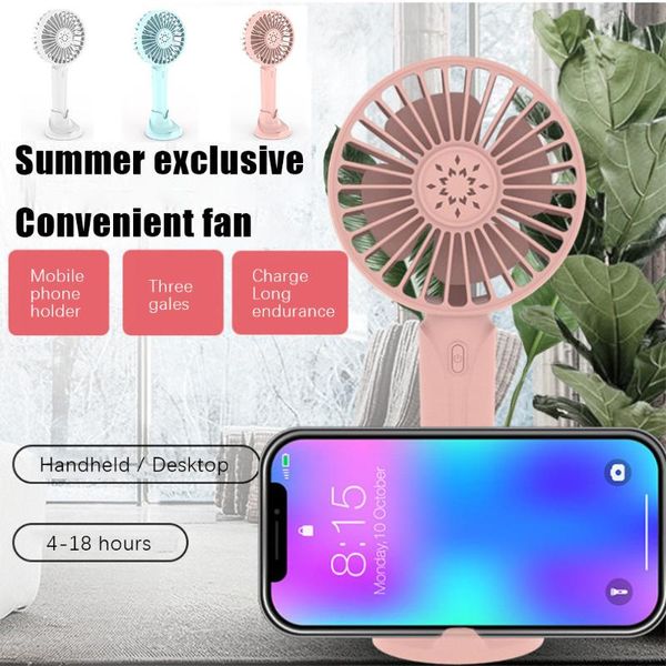 

electric fans handheld personal mini fan usb rechargeable portable cooler with phone holder adjustable 3 speed for outdoor travel#g30