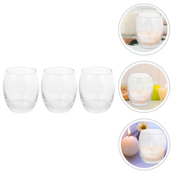 

candles 3pcs glass tealight holder fragrance candle cups soy wax container