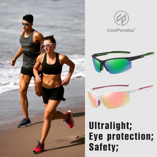 

sunglasses outdoor semi-rimless pochromic polarized men women mirror pink lens driving sports goggle masculino, White;black