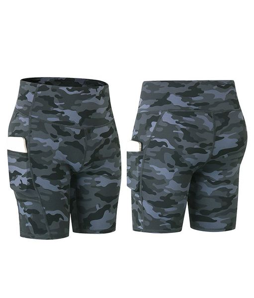 

womens yoga shorts with pockets high waist black camo printed athletic workout running bike biking shorts for women, White;black