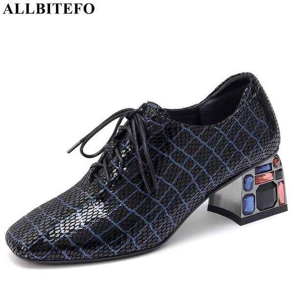 

dress shoes allbitefo natural genuine leather sheepskin women heels fashion ladies high heel spring autumn, Black