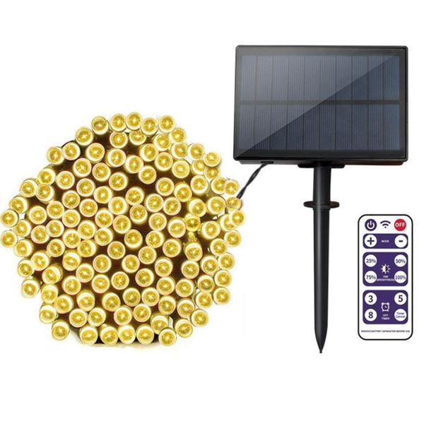 

strings upgraded solar string light with remote outdoor 200/300/500led waterproof garden fairy garland lamps
