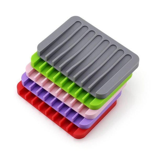 

soap dishes 13 colors fashion silicone flexible dish plate bathroom holder box