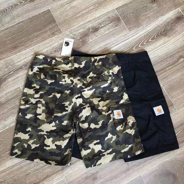 

men's shorts 2021 summer style high street leisure and comfortable trend 100% cotton five cm tooling big pocket couple, White;black