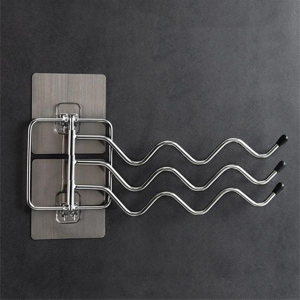 

towel racks hanger multi-bar rotating rack stainless steel bathroom bath punch-180 degree