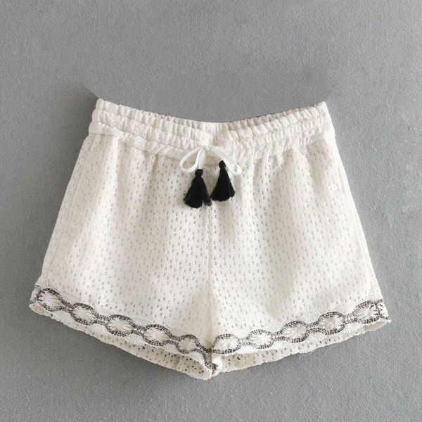 

women's shorts bb45-9292 european and american fashion crochet, White;black