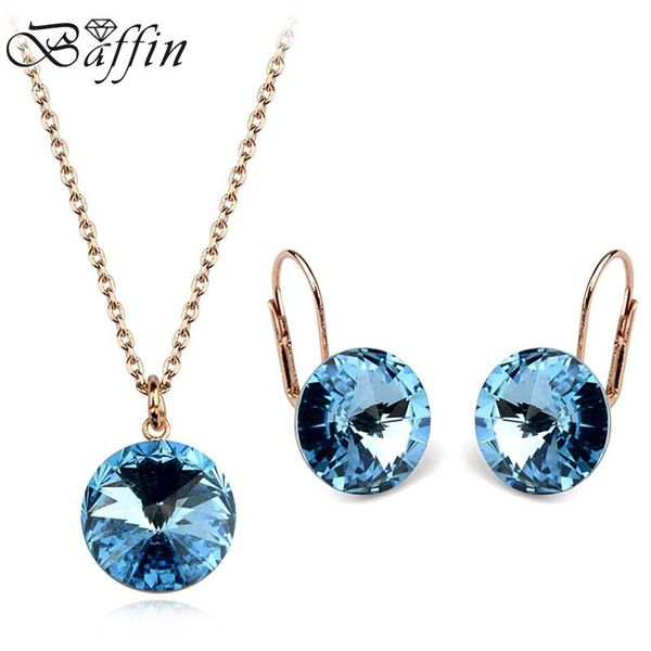 

earrings & necklace baffin fashion bella pendant dangle rose gold/silver color jewelry sets for women crystals from austria