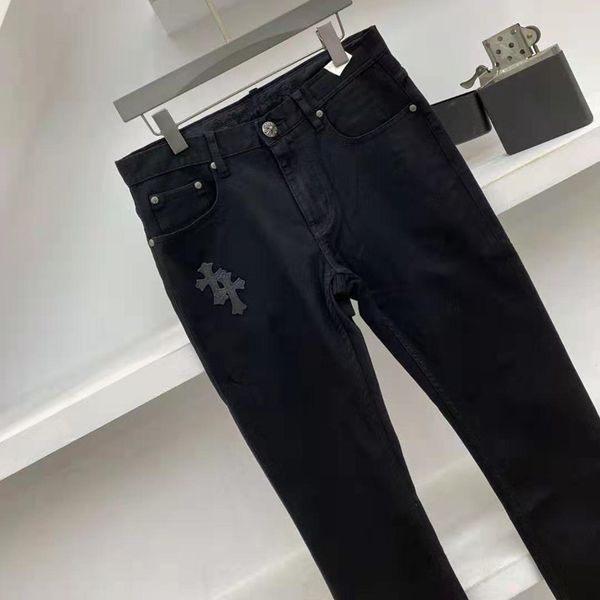 

little brand spring slim chao and summer men's foot cross seam leather pure cotton black light grey crosin was, Blue